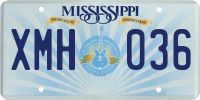 MS license plate XMH036