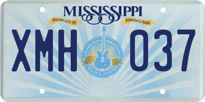MS license plate XMH037