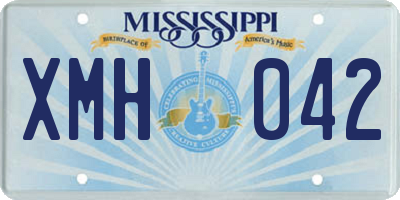 MS license plate XMH042