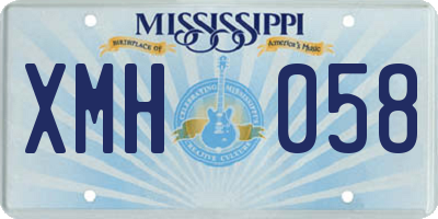 MS license plate XMH058