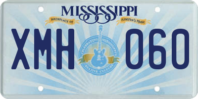 MS license plate XMH060