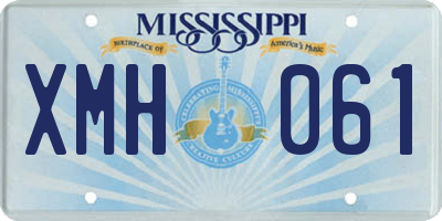MS license plate XMH061