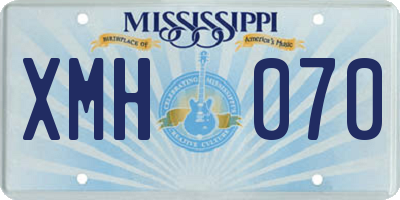 MS license plate XMH070