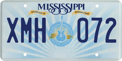MS license plate XMH072