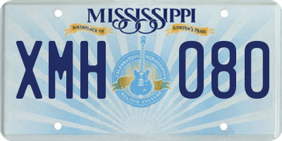 MS license plate XMH080