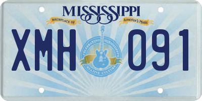 MS license plate XMH091