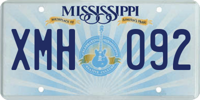 MS license plate XMH092