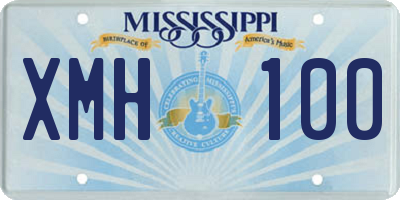 MS license plate XMH100