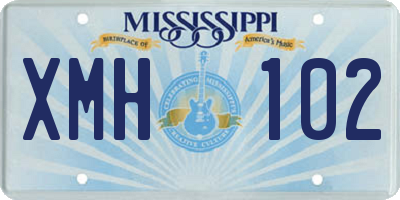 MS license plate XMH102