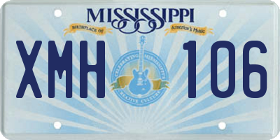 MS license plate XMH106