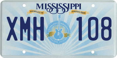 MS license plate XMH108