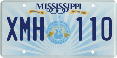 MS license plate XMH110