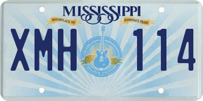 MS license plate XMH114