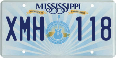 MS license plate XMH118