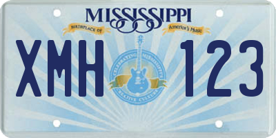 MS license plate XMH123