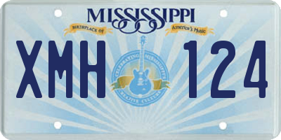 MS license plate XMH124