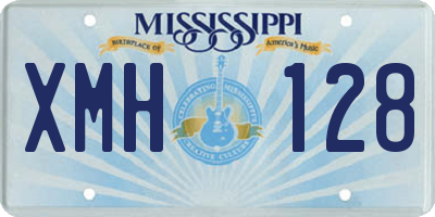 MS license plate XMH128