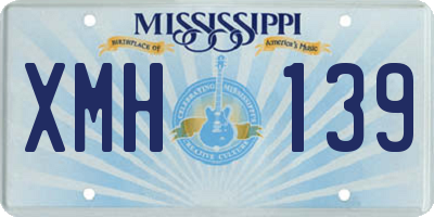 MS license plate XMH139