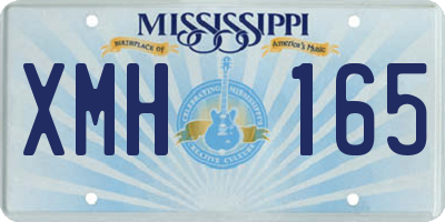 MS license plate XMH165