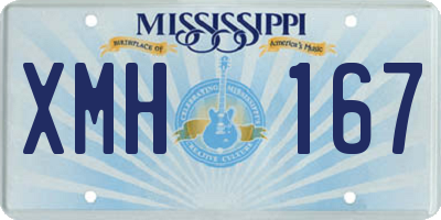 MS license plate XMH167