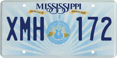 MS license plate XMH172