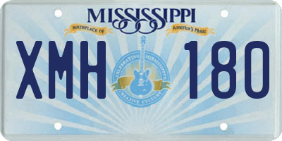 MS license plate XMH180