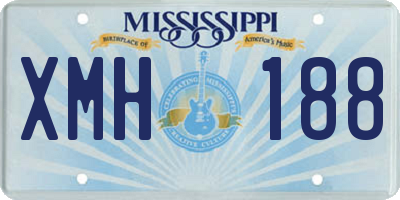 MS license plate XMH188