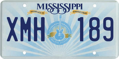 MS license plate XMH189