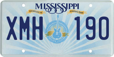 MS license plate XMH190