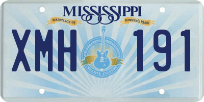 MS license plate XMH191