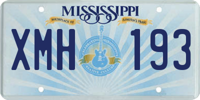 MS license plate XMH193