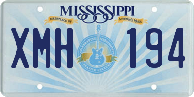 MS license plate XMH194