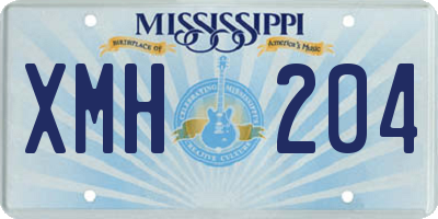 MS license plate XMH204