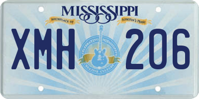 MS license plate XMH206