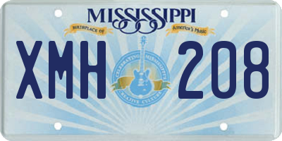 MS license plate XMH208