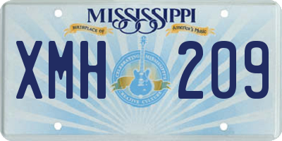 MS license plate XMH209