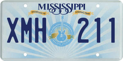 MS license plate XMH211
