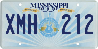 MS license plate XMH212