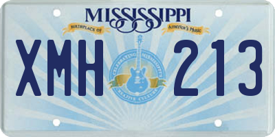 MS license plate XMH213
