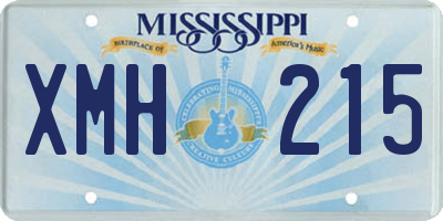 MS license plate XMH215