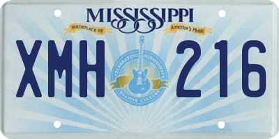MS license plate XMH216