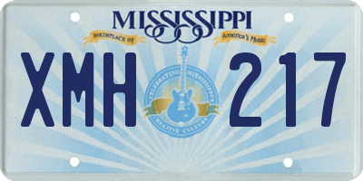 MS license plate XMH217