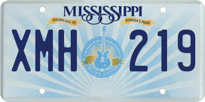 MS license plate XMH219