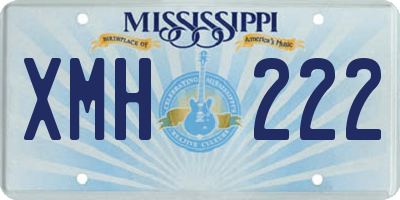 MS license plate XMH222