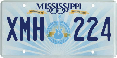 MS license plate XMH224