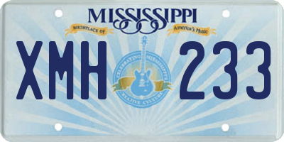 MS license plate XMH233