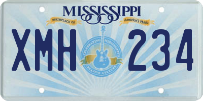 MS license plate XMH234