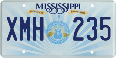 MS license plate XMH235