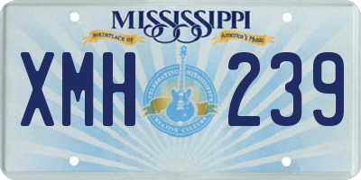 MS license plate XMH239