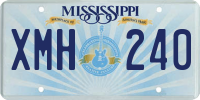 MS license plate XMH240